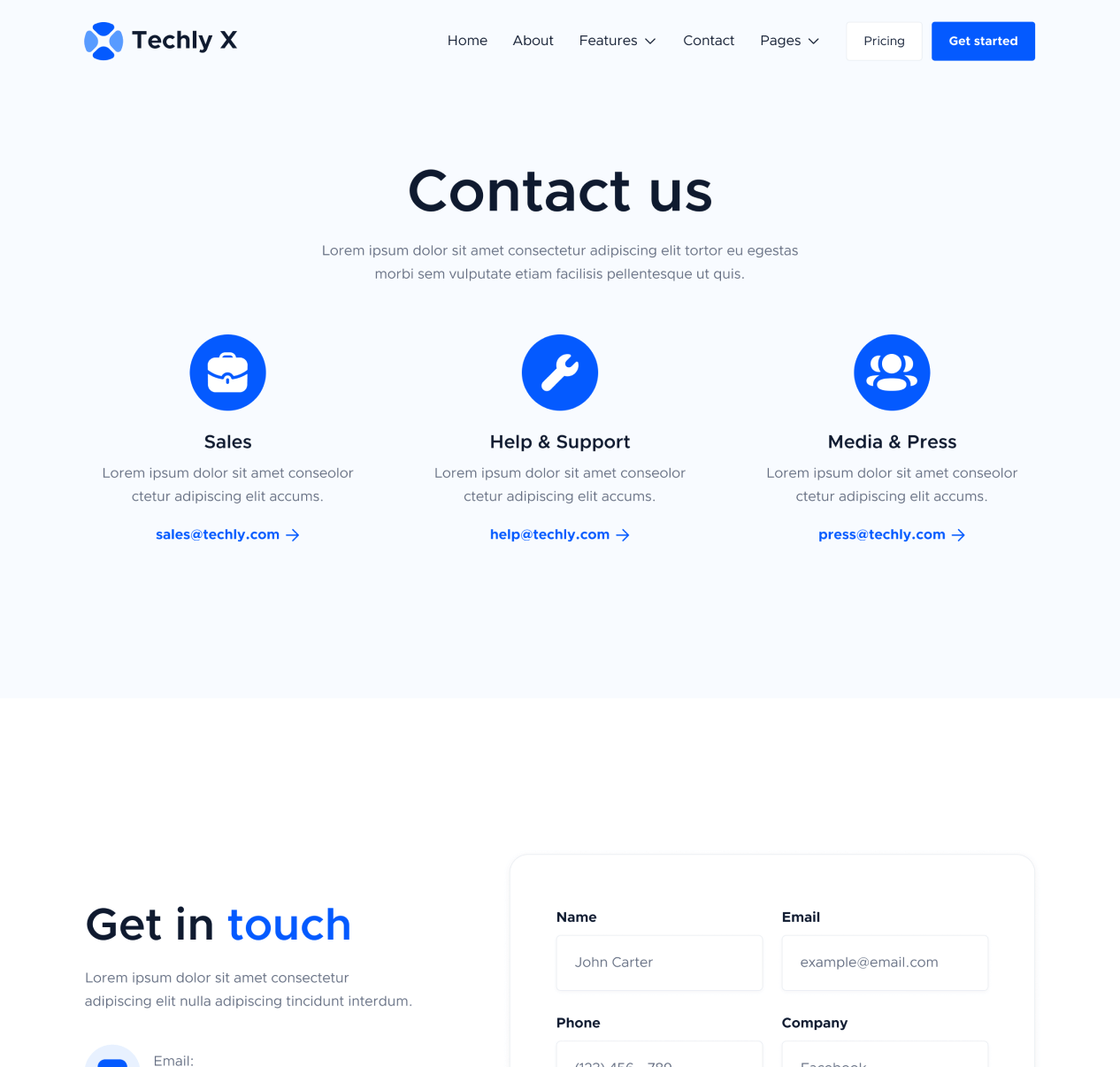 Contact - Techly X Webflow Template