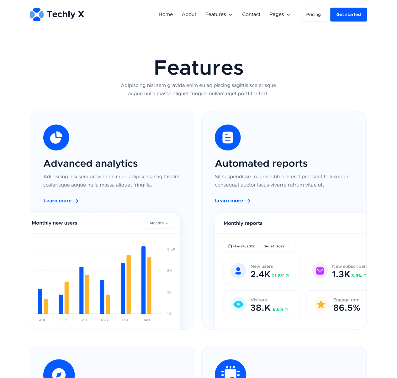 Features - Techly X Webflow Template