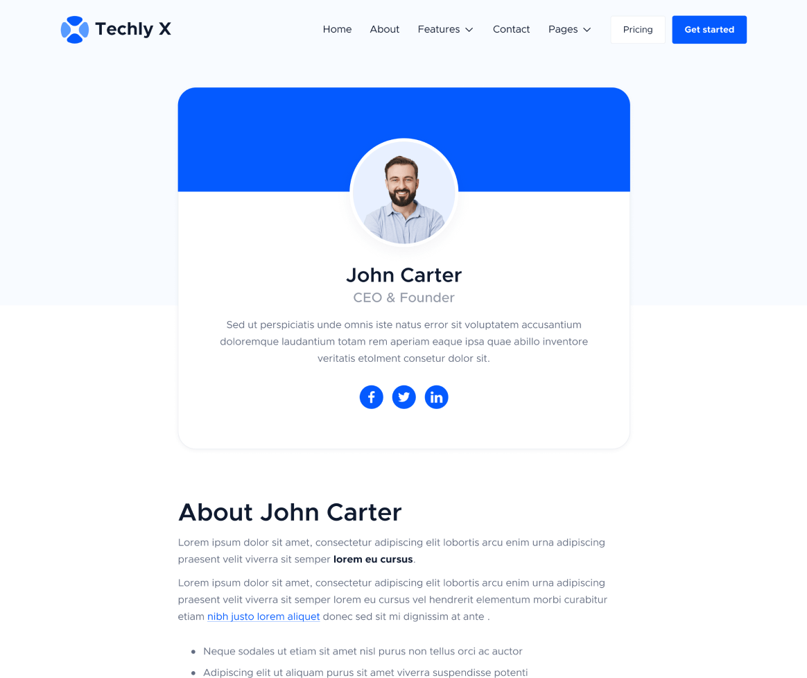 Team Member - Techly X Webflow Template